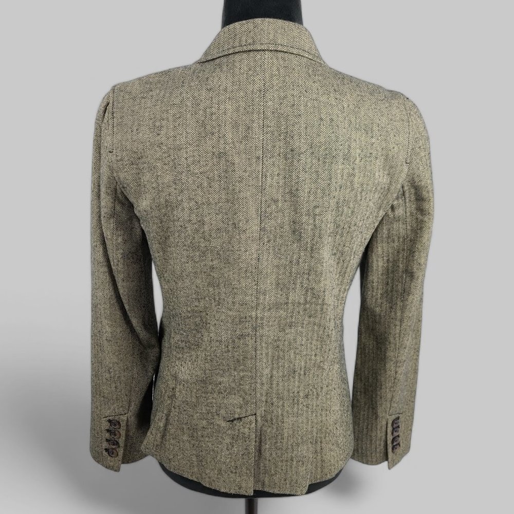 Gap Womens Blazer Herringbone Academia Blazer Jacket Brown Sz 4 - Picture 7 of 10